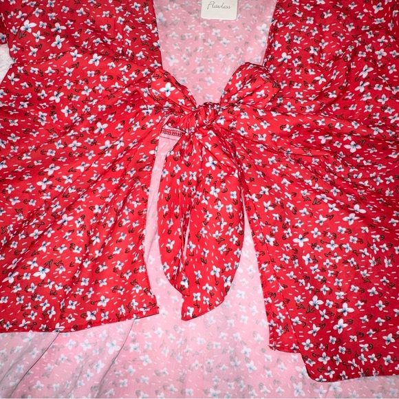 Floral tie front top - Picture 4 of 16